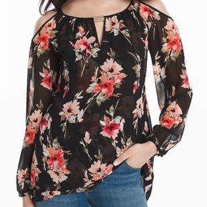 White House Black Market Cold-Shoulder Blouse